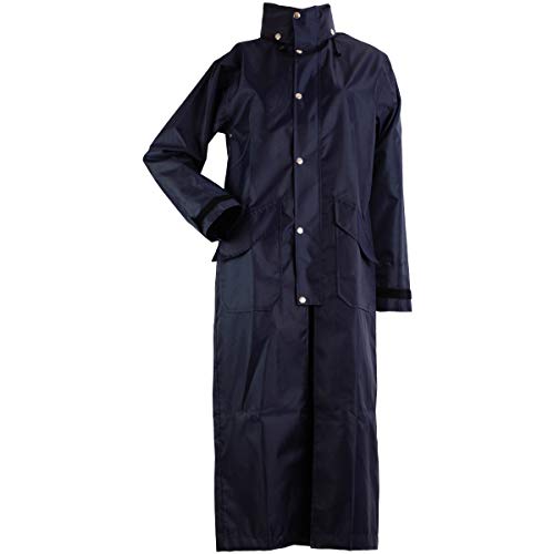 Lazura - Damen Regenmantel Brighton | extra lange Regenjacke mit Reitschlitz in Nachtblau | wasserdicht & windabweisend | Regenponcho zum Wandern & Reiten | Reitbekleidung in Größe XS von Lazura