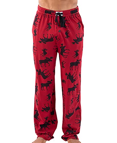 Lazy One Pyjamahose mit Tiermotiv für Herren, separate Hose, Lounge-Hose, Klassische Elch-Pyjamahose für Herren, Small von Lazy One