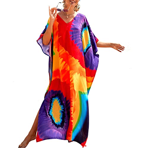 Lazz1on Damen Strandkleider Kaftan Langes Beachwear Sommer Pareos Bikini Cover Ups Strandponcho von Lazz1on