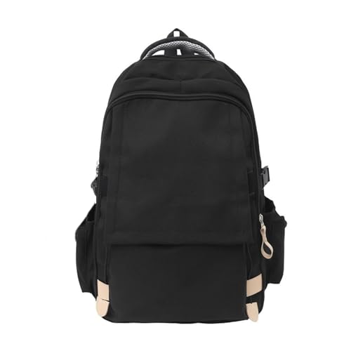 Trendiger einfarbiger Nylon-Rucksack für Damen und Herren, stilvolle Umhängetasche, große Kapazität, Umhängetasche, Schwarz , Style1 Trendiger einfarbiger Nylon-Rucksack für Damen und Herren, stilvolle Umhängetasche, große Kapazität, Umhängetasche, Schwarz , Style1 von Ldabrye
