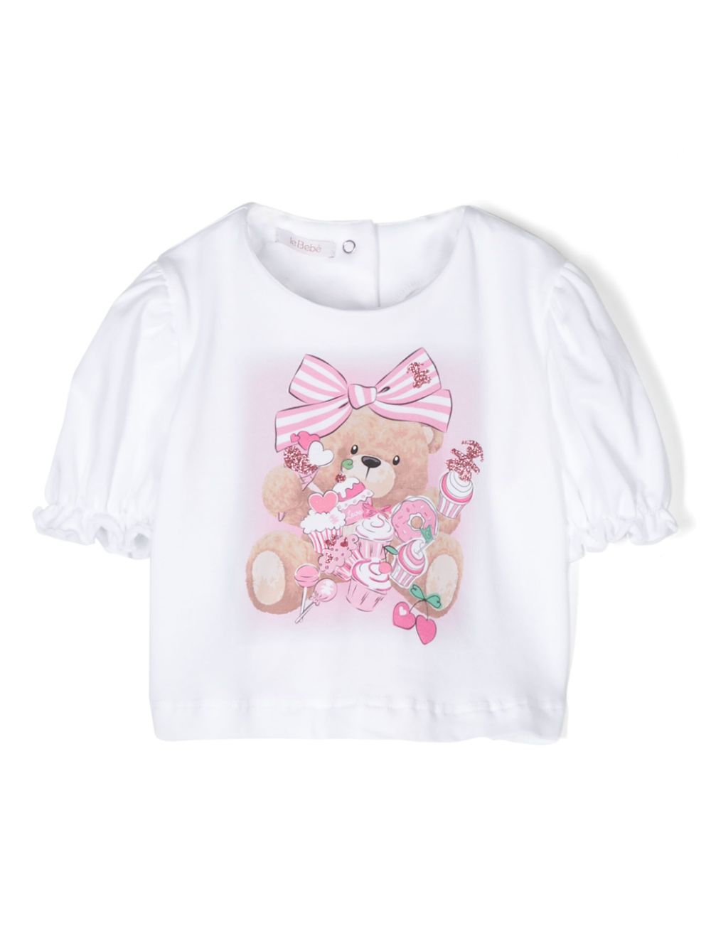 Le Bebé Enfant T-Shirt mit Teddy-Print - Weiß von Le Bebé Enfant