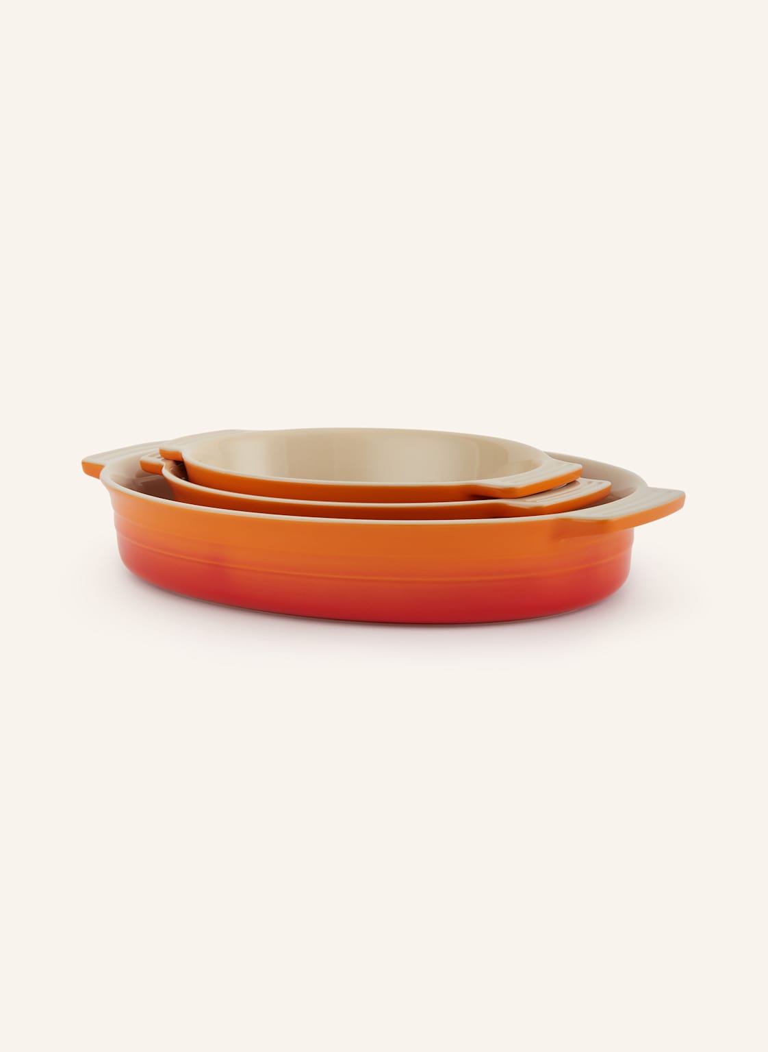 Le Creuset 3er-Set Auflaufformen Klassik orange Le Creuset 3er-Set Auflaufformen Klassik orange von Le Creuset