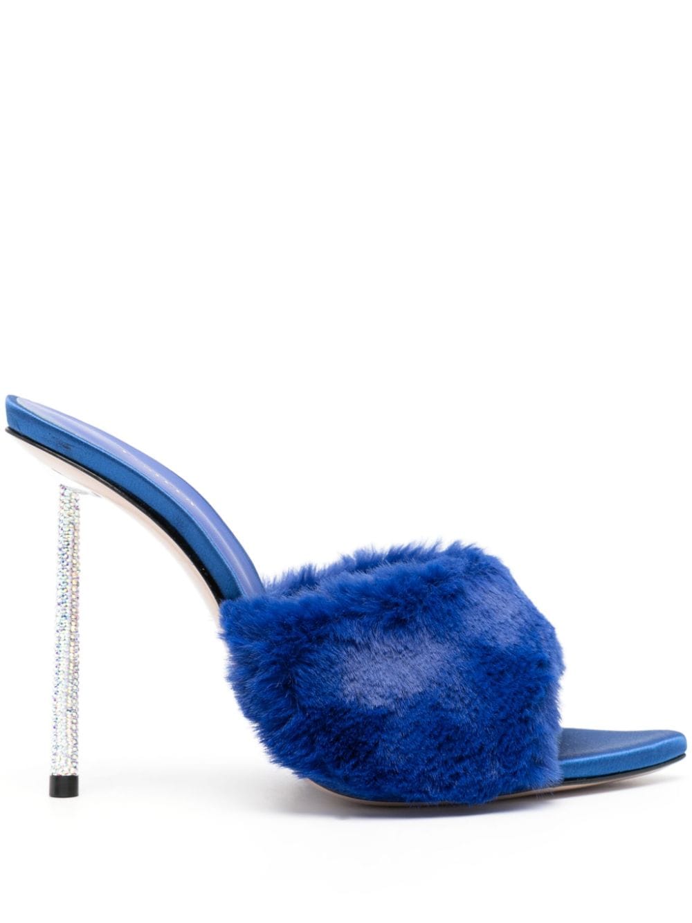 Le Silla Pantoletten aus Faux Fur 120mm - Blau von Le Silla