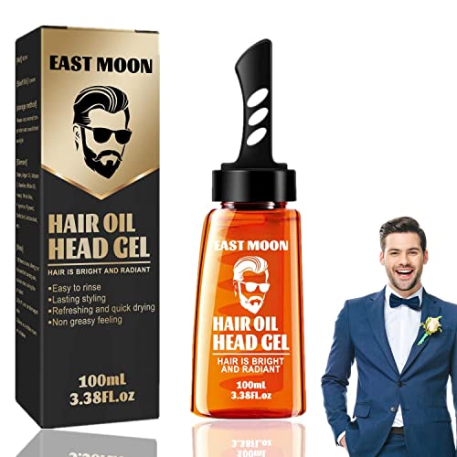 2 in 1 hair wax gel with comb, 2024 Haarstyling-Gel für Männer, Langanhaltendes Hair oil head gel, Haarstyling Hair Setting Gel, 100ml (1 Stück) von LeSakurla