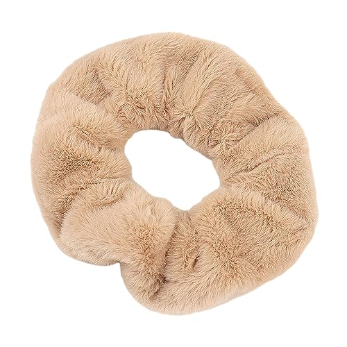 Frauen Haar Ring Hohe Elastische Anti-Rutsch Pferdeschwanz Halter Weiche Plüsch Einfarbig Haar Scrunchy Haar Band Dame Haar Acc Braun von Leadrop