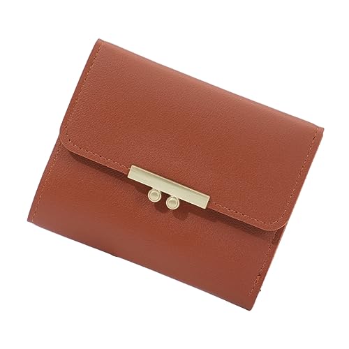 Kunstleder Geldbörse Slim Coin Purs Tri-fold mit mehreren Kartenfächern Tasche Durable Damen Geld Tasche Druckknopf Verschluss Wasserdicht, coffee, Einheitsgröße von Leadrop