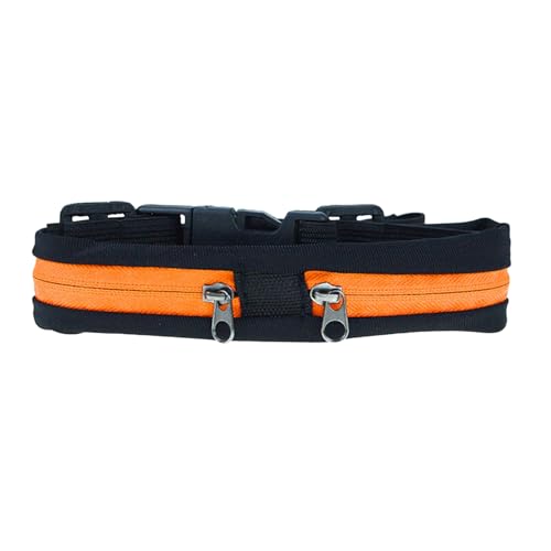 Sport-Bauchtasche, atmungsaktiv, große Kapazität, Reißverschluss, Schnellverschluss-Schnalle, für Herren und Damen, Outdoor, Laufgürtel, Telefon, Orange A von Leadrop