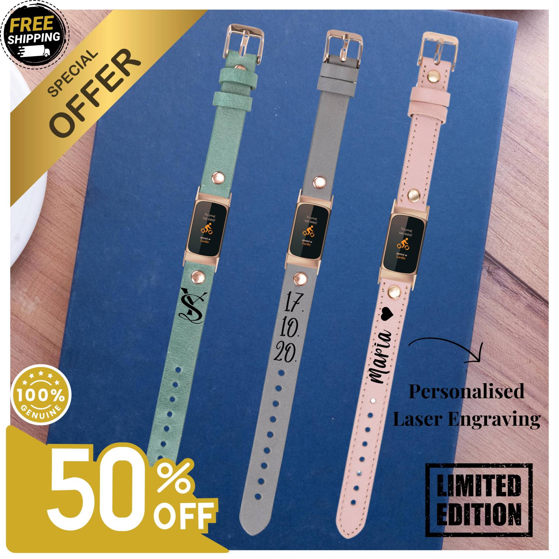Fitbit Charge 5 6 Watch Band 18mm Custom Christmas Gift Men & Women Bracelet Sport Personalised Genuine Leather Weichnachtsgeschenk Fitbit Charge 5 6 Watch Band 18mm Custom Christmas Gift Men & Women Bracelet Sport Personalised Genuine Leather Weichnachtsgeschenk von LeatherBagOne