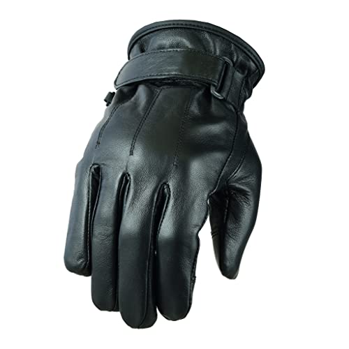 Leatherick Herren Winter Warm Outdoor Casual Lederhandschuhe Rutschfester Touchscreen Texting Geeignet Weiches Futter Winddichte Handschuhe Aus Echtem Leder (Black (Black Thread), M) von Leatherick