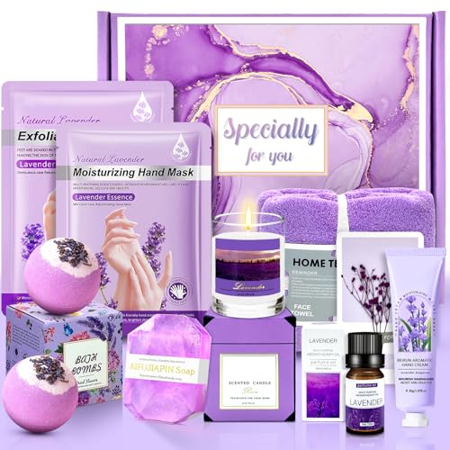 Ledeak Geschenke für Frauen, 10 Tlg Lavendelduft Bade Geschenkset für Frauen mit Duftkerze, Seife, Verwöhnset Wellness, Geburtstagsgeschenk Weihnachtsgeschenke für Mama Ehefrau Schwester Freundin Ledeak Geschenke für Frauen, 10 Tlg Lavendelduft Bade Geschenkset für Frauen mit Duftkerze, Seife, Verwöhnset Wellness, Geburtstagsgeschenk Weihnachtsgeschenke für Mama Ehefrau Schwester Freundin von Ledeak