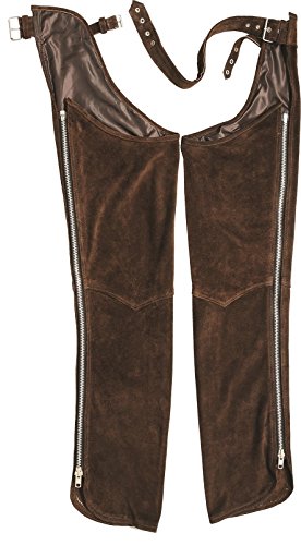 Chaps Leder Herren Lederchaps Fransenhose Lederhose Lederjeans Chaps Fuente Chapshose Damen Herren Cowboy Indianer Western REIT Braun (S, Braun) von Lederprofi