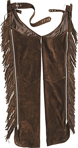 Chaps Leder Herren Lederchaps Fransenhose Lederhose Lederjeans Chaps Fuente Fransenhose Damen Herren Cowboy Indianer Western REIT Braun (XXL, Braun) von Lederprofi