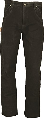 Fuente Lederhose Herren/Damen lang - Lederjeans- Echt Leder, Lederhose Jeans 501 Schwarz- Motorrad Lederjeans- Zimmermannshose Leder- Reithose Leder (31, Schwarz) von Lederprofi