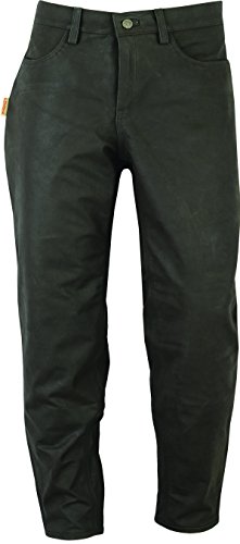 Jagd Stiefelhose Leder, Lederhose Herren Damen lang - Lederjeans- Fuente Echt Leder Lederhose Jeans 501- Jagdlederhose (52, Braun) von Lederprofi