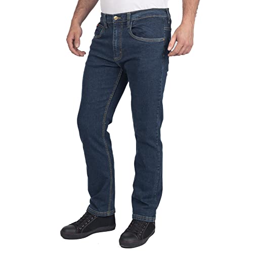 Lee Cooper Herren LCPNT219 Workwear 5 Pocket Wash Stretch Denim Jeans, Marine, 38W / 31L von Lee Cooper