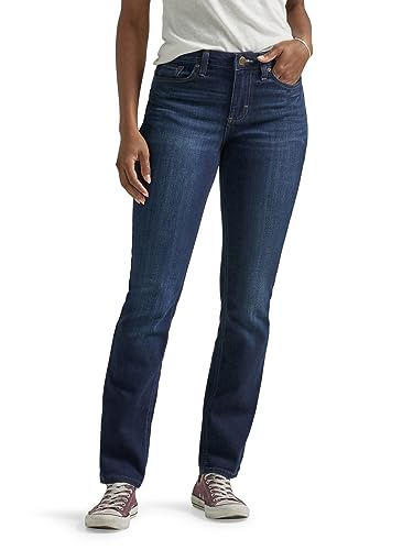 Lee Damen Regular Fit Straight Leg Jeans, Nightshade, 40 Kurz von Lee