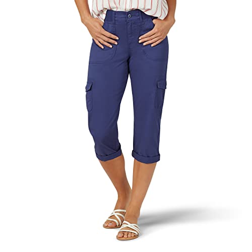 LEE Damen Relaxed Fit Austyn Knit Waist Cargo Capri Pant Unterhose, Blau (Ink Blue), 36 von Lee