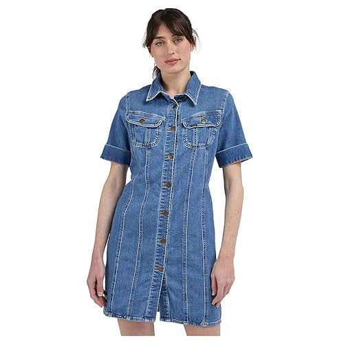 Lee Damen Rider Shirt Casual Dress, Blau, L EU von Lee