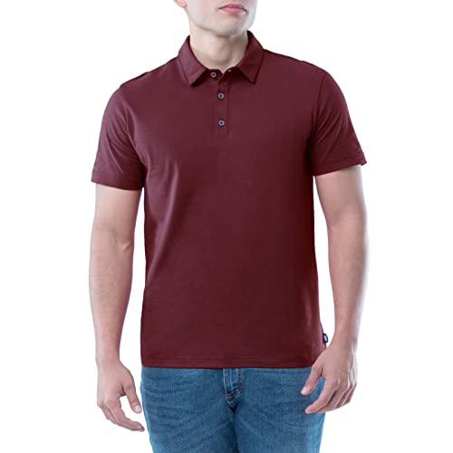 Lee Herren Kurzärmeliges Poloshirt aus weicher Baumwolle Polohemd, Rhabarberfarben, Groß von Lee