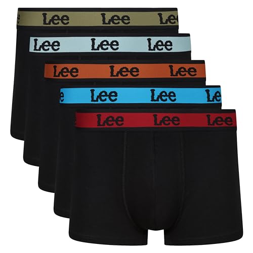 Lee Herren Men's Boxer Shorts in Black | Soft Touch Cotton Trunks Boxershorts, von Lee