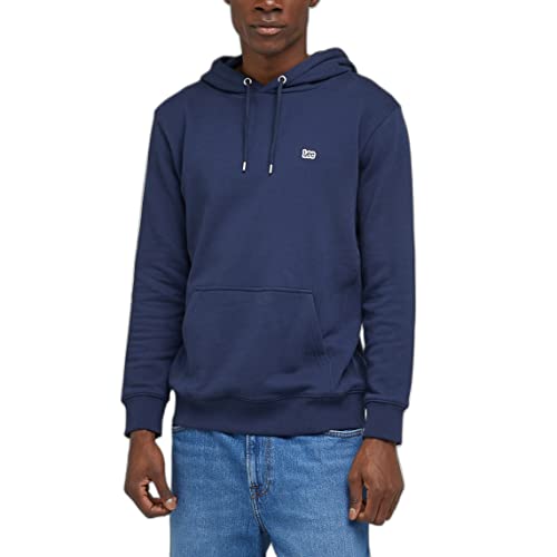 Lee Men's Plain Hoodie Hooded Sweatshirt, Navy, Small von Lee