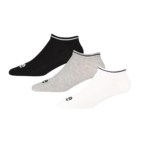 Lee Unisex, Mens and Womens Designer Cotton Ankle Socks, Black/White/Grey Marl, 6-8 von Lee