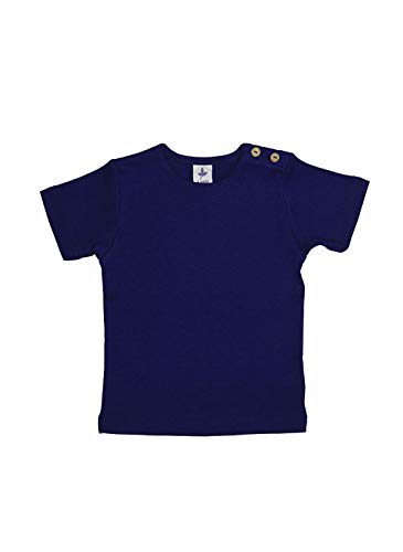 Leela Cotton Baby Kinder Kurzarm T-Shirt Bio-Baumwolle GOTS Shirt Jungen Mädchen Gr. 50 bis 128 (62/68, Dunkelblau) von Leela Cotton