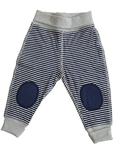 Leela Cotton Baby Kinder Hose Wendehose Bio-Baumwolle Doubleface Interlockstoff Gr.50-56 bis 98-104 (62/68, blau - Melange) von Leela Cotton