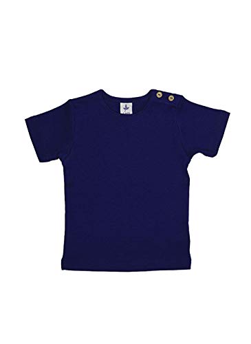 Leela Cotton Baby Kinder Kurzarm T-Shirt Bio-Baumwolle GOTS Shirt Jungen Mädchen Gr. 50 bis 128 (128, Dunkelblau) von Leela Cotton