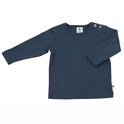 Leela Cotton Unisex Kids Langarmshirt, Indigo T-Shirt, 86/92 von Leela Cotton