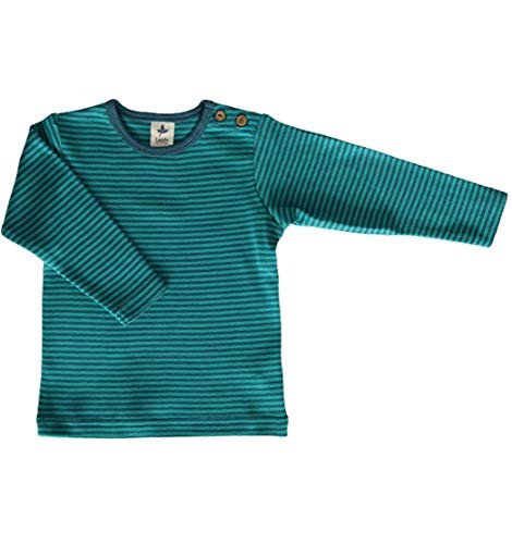 Leela Cotton Baby Kinder Langarmshirt Ringelshirt Bio-Baumwolle T-Shirt Shirt Jungen Mädchen Gr. 50/56 bis 128 (86/92, blau-Donau) von Leela Cotton