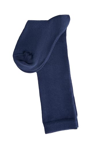 Leela Cotton Kinder Unisex Kniestrümpfe Socken Bio-Baumwolle Jungen Mädchen (DE/NL/SE/PL, Numerisch, 31, 34, Regular, Dunkelblau) von Leela Cotton