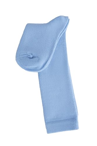 Leela Cotton Kinder Unisex Kniestrümpfe Socken Bio-Baumwolle Jungen Mädchen (DE/NL/SE/PL, Numerisch, 31, 34, Regular, Hellblau) von Leela Cotton