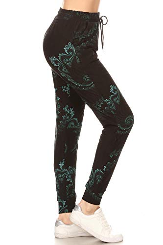 Leggings Depot Premium Jogger Damen Bedruckte hohe Taille Track Yoga Full Pants (S-XL) - Mehrfarbig - Groß von Leggings Depot