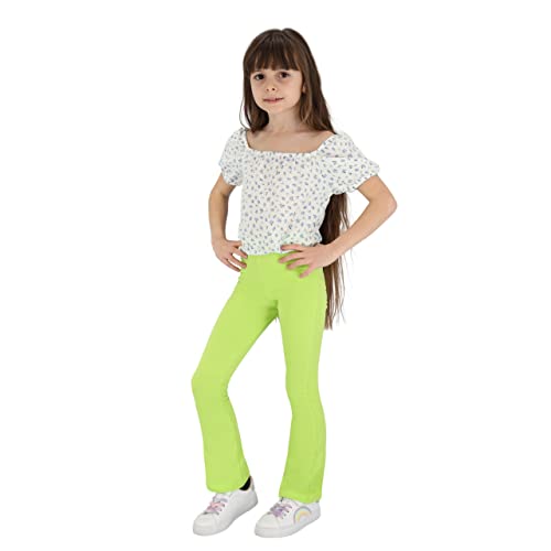 Leggings Empire Schlaghosen Mädchen Kinder Leggings Mit Weitem Bein | Baumwollhosen Elastische Flared Leggings Slim Fit Tanzhosen Jogahosen | Lange Leggings Mädchen Größen 6-13 Jahre von Leggings Empire