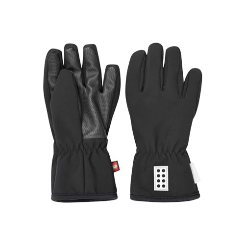 Kabooki Unisex Kinder Lwatlin - Softshell Winter-Handschuhe, Schwarz, 122-128 von Kabooki