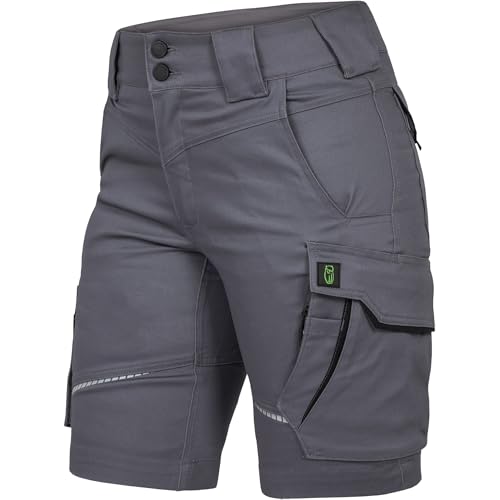 Leibwächter – Arbeitsshorts Damen Flex LINE Grau-schwarz – Größe 50 – Robuste Cargo Hose mit Taschen – Handwerker Shorts – Berufsbekleidung – Multifunktionshose mit Reflektoren Leibwächter – Arbeitsshorts Damen Flex LINE Grau-schwarz – Größe 50 – Robuste Cargo Hose mit Taschen – Handwerker Shorts – Berufsbekleidung – Multifunktionshose mit Reflektoren von Leibwächter