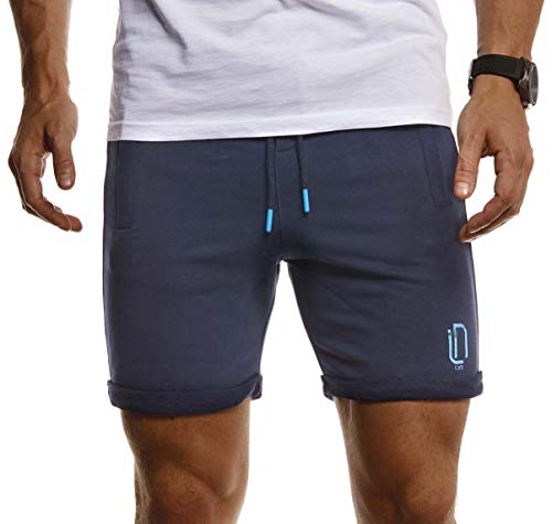 Leif Nelson Herren Jogging Shorts Kurze Trainingshose Sporthose Slim Fit Männer Kurze Fitnesshose Jogginghose Fitness-Short für Training Sport Bodybuilding LN8299; XXL; D.Blau-Türkis von Leif Nelson