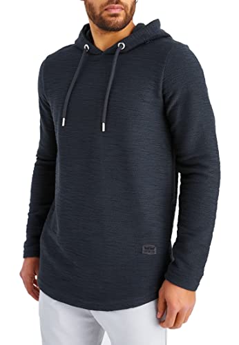 Leif Nelson Herren Kapuzenpullover Slim Fit Baumwolle-Anteil Basic weißer Männer Hoodie Kapuzenshirt Pulli Langarm Jungen schwarzer Pullover-Shirt mit Kapuze LN6300 Anthrazit Medium von Leif Nelson