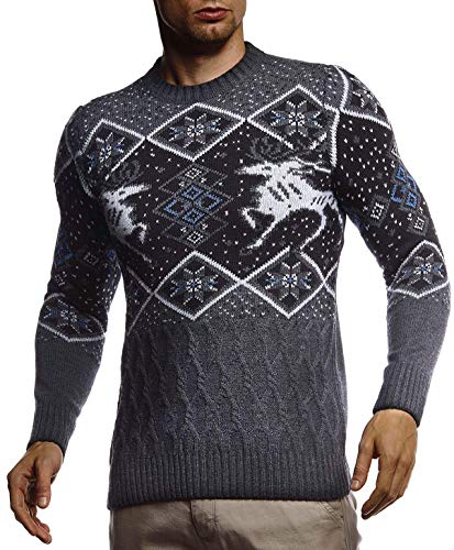 Leif Nelson Herren Strickpullover Norwegerpullover Pullover mit Rundkragen Winterpullover Männer Pulli für Weihnachten Winter Norweger Muster Slim Fit Crew Neck LN20761 XXL Anthrazit Leif Nelson Herren Strickpullover Norwegerpullover Pullover mit Rundkragen Winterpullover Männer Pulli für Weihnachten Winter Norweger Muster Slim Fit Crew Neck LN20761 XXL Anthrazit von Leif Nelson