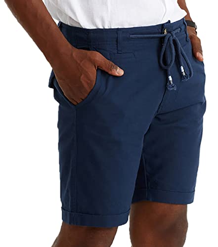 Leif Nelson Kurze Hose Herren Bermuda Leinen Shorts Leinenhose Stoffhose Leinenshorts Männer Sommerhose Jungen Freizeithose LN9490 Blau M von Leif Nelson