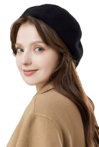 Leisofter Damen Winter Wolle Barett Klassische Wollmütze im französischen Stil Beret Cap von Leisofter