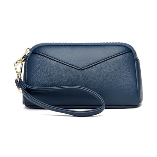 Lejdi Damen-Abendtaschen, Geldklammern, Kartenetuis, echtes Leder, Business-Geldbörsen, Handtaschen, Geldbörsen (Color : Blue) von Lejdi