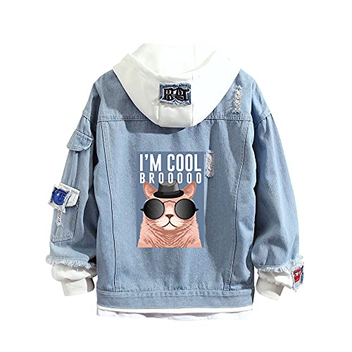 Lemany Cat Denim Hoodie Falsche Zweiteilige Jeansjacke Mäntel Button Down Hoodie Sweatshirts für Damen Herren Lemany Cat Denim Hoodie Falsche Zweiteilige Jeansjacke Mäntel Button Down Hoodie Sweatshirts für Damen Herren von Lemany