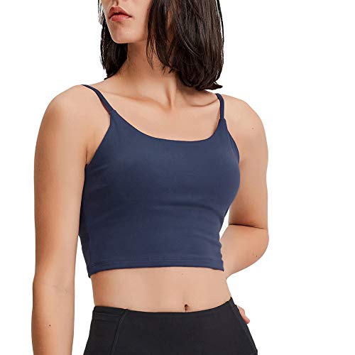 Lemedy Sport-BH, für Damen, gepolstert, Fitness, Workout, Laufshirt, Yoga, Tanktop, dunkelblau, Large von Lemedy