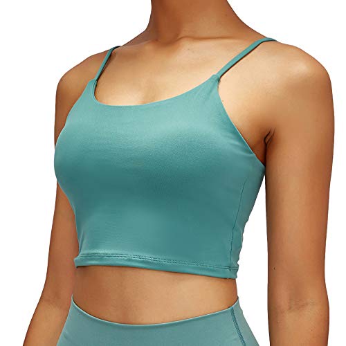 Lemedy Sport-BH, für Damen, gepolstert, Fitness, Workout, Laufshirt, Yoga, Tanktop - Grün - Medium von Lemedy