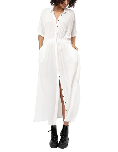 LeofL Damen Langer V-Ausschnitt Cardigan Strand Maxi Kaftan Bademantel Nachthemd Badeanzug Cover Ups, A White, One size LeofL Damen Langer V-Ausschnitt Cardigan Strand Maxi Kaftan Bademantel Nachthemd Badeanzug Cover Ups, A White, One size von LeofL