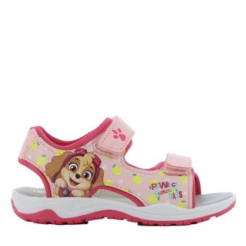 Leomil PAW PATROL Sandalen Kinder von 2 bis 6 Jahre, Kinderschuhe für Mädchen mit Paw Patrol Skye Motiv 24 EU, Sommer Schuhe mit Klettverschluss, ideal für Schönes Wetter, Rosa von Leomil