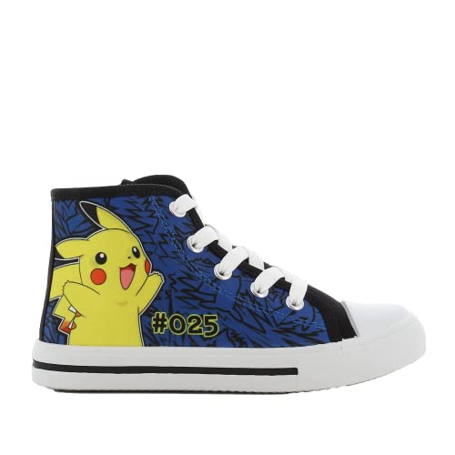 POKEMON Kinderschuhe von 2 bis 8 Jahre, Schuhe für Jungen oder Mädchen mit Pikachu Motiv 26 EU, Tolle Turnschuhe mit Reißverschluss, Sneaker Ideal für Kleinkinder im Kindergarten oder Schule, Blau von Leomil