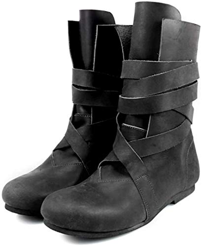 Leonardo Carbone Mittelalter Haithabu-Stiefel Wikinger aus Nubukleder 43/schwarz von Leonardo Carbone